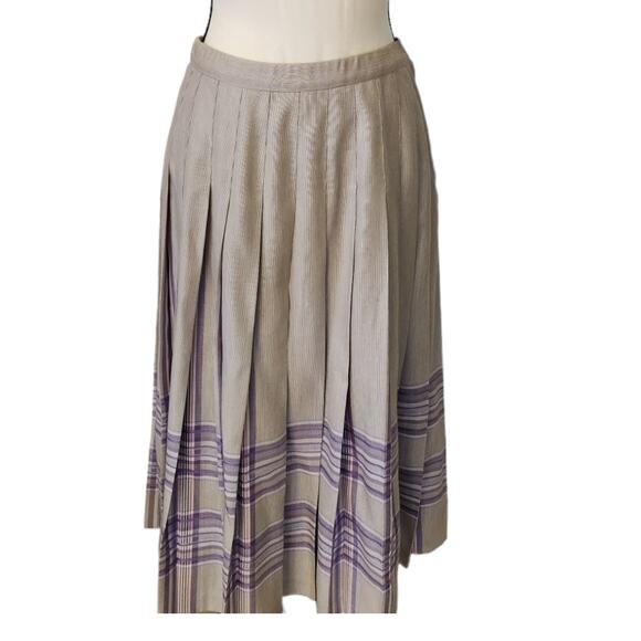 Pendleton Vintage Drop Waist Pleated Gray Plaid Long Skirt NWOT Size 10 Petite - Picture 1 of 5